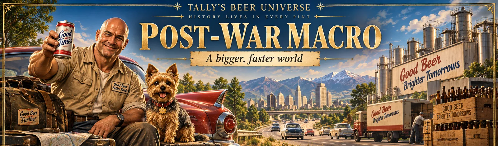 Artist's reconstruction: Tally and Pixie in the setting of The Post-War Macro Era. Illustration in Tally's style, not a historical image.