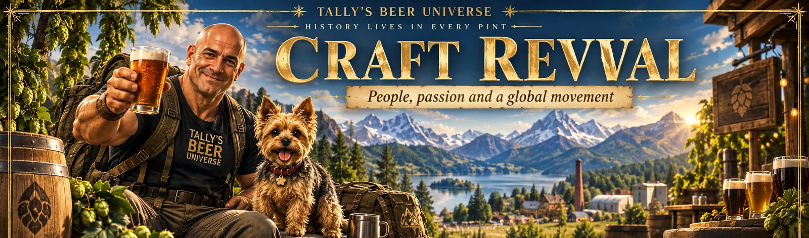 Artist's reconstruction: Tally and Pixie in the setting of The Craft Revival. Illustration in Tally's style, not a historical image.