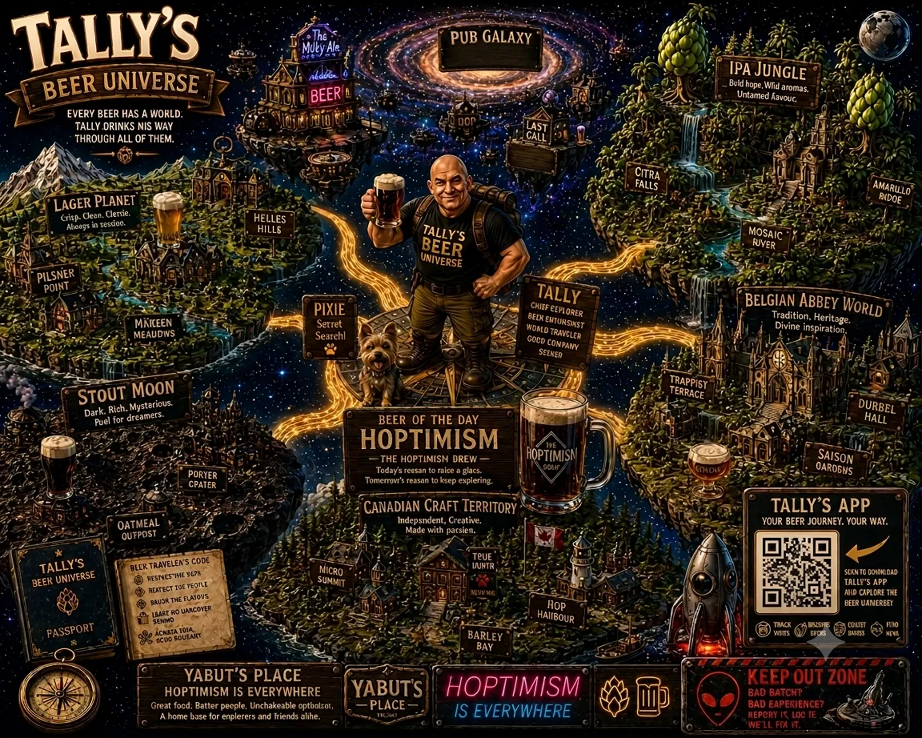 Beer Universe Fantasy Map — product artwork